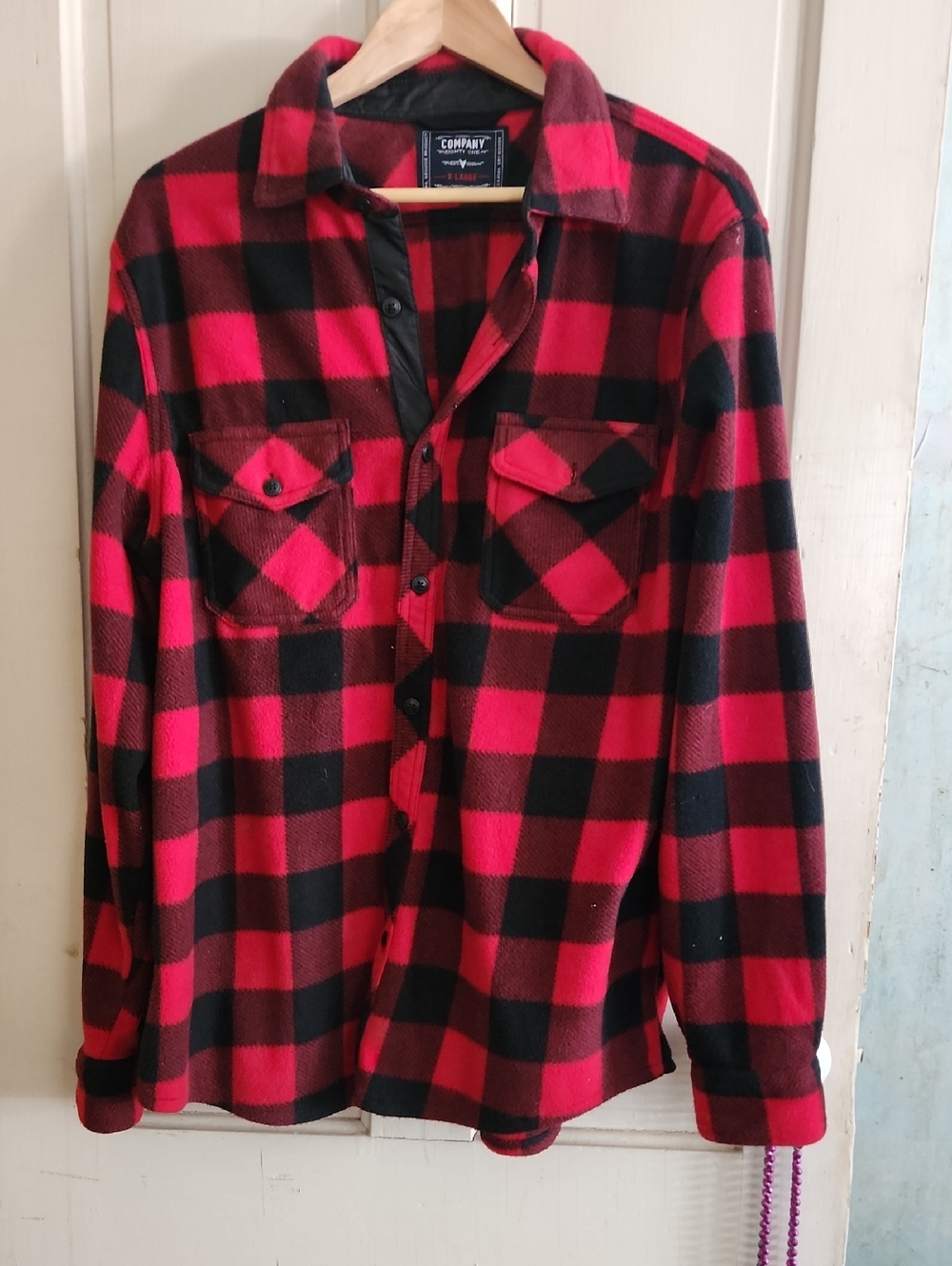 Company & Co. Men's Red and Black Buffalo Plaid Button-Down Shirt